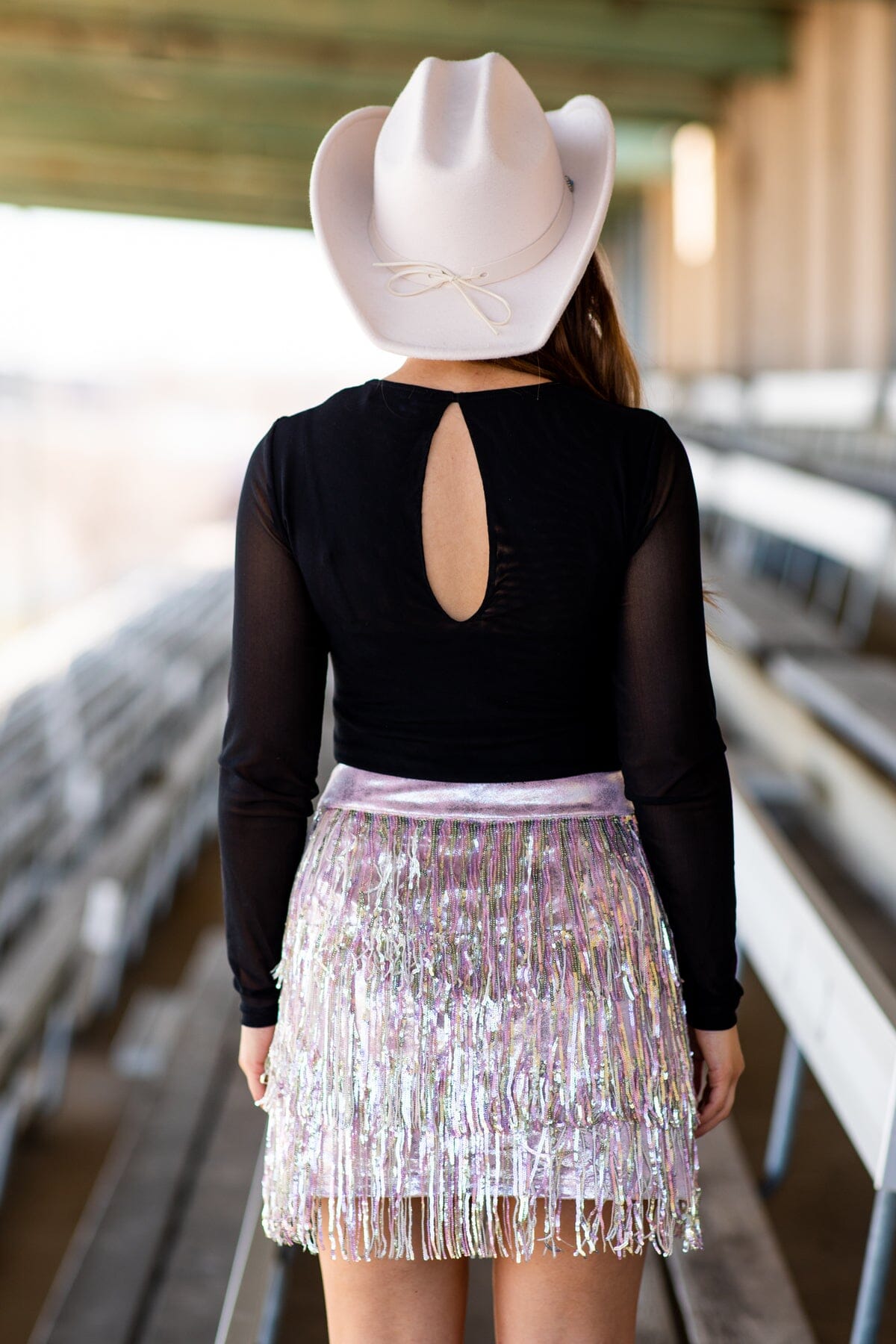 Back Long Sleeve Mesh Sleeve Bodysuit