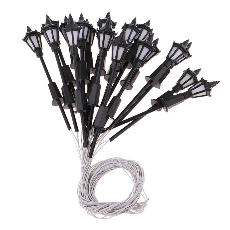 20pc Model Railway Train Lamp Garden Street Light HO OO Scale LEDs NEW 1:100 Scale 7cm