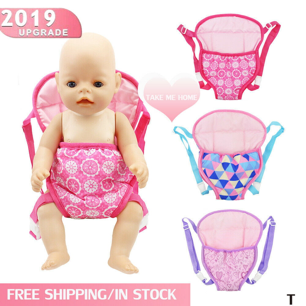 Amerteer Baby Doll Carrier Backpack Doll Accessories Front and Back Carrier with Straps for 15 Inch to 18 Inch Dolls