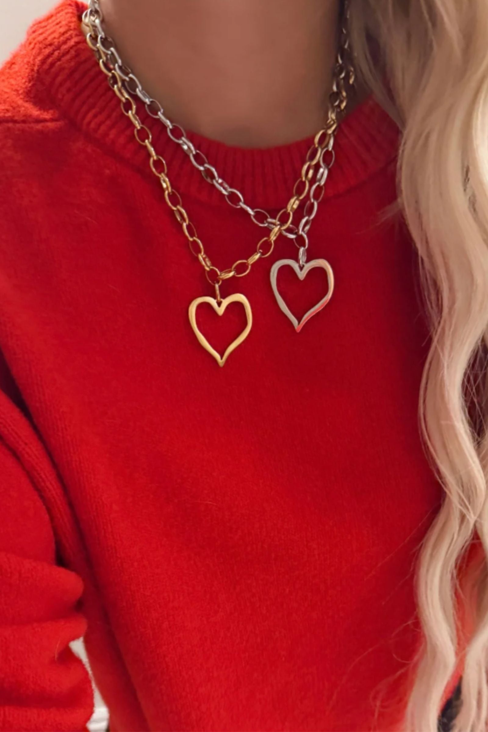 PRE-ORDER Large Open Heart Necklace apx 4/30