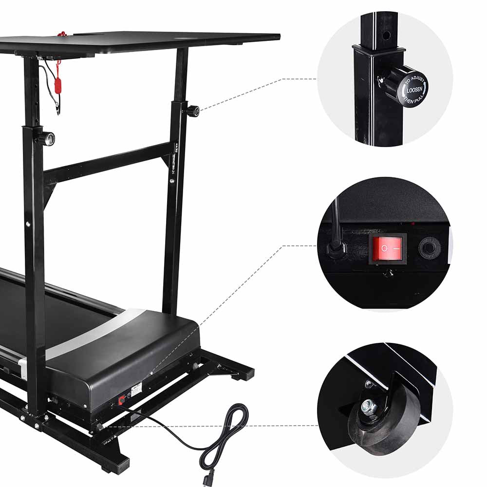 Yescom Treadmill & Treadmill Desk with Remote 1.5HP