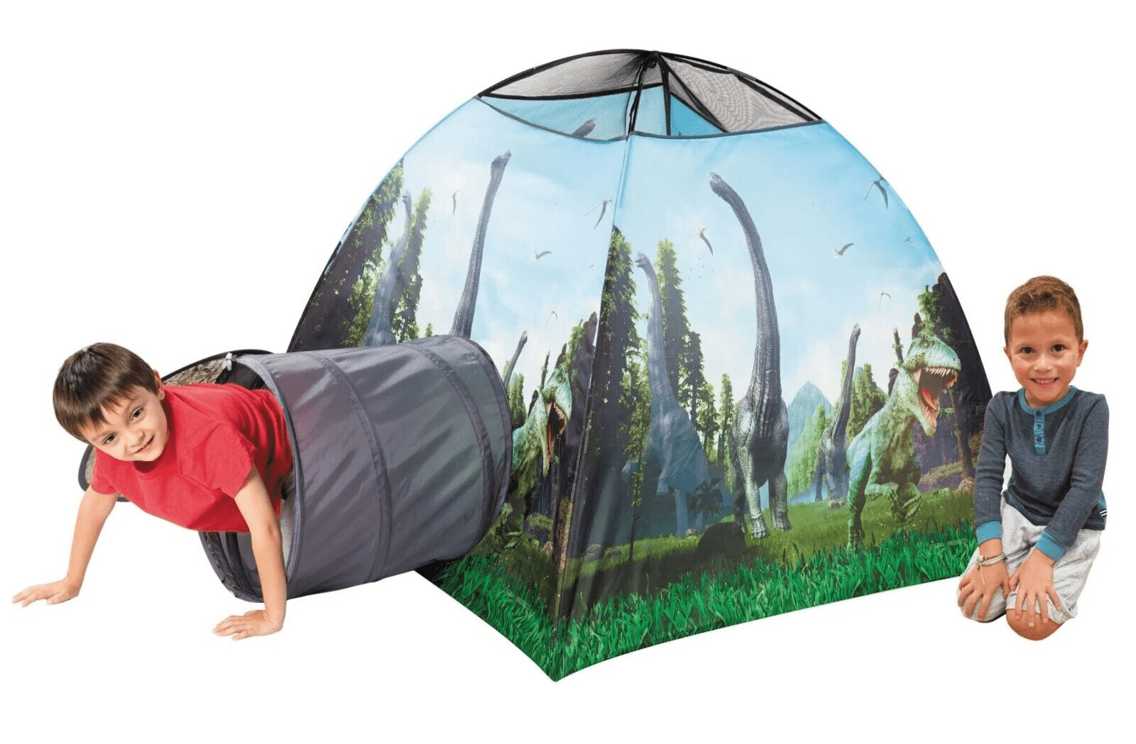 Play Tent for Kids with Tunnel - Playhouse -Kids Indoor Camping Play Tent - Dinosaur Theme