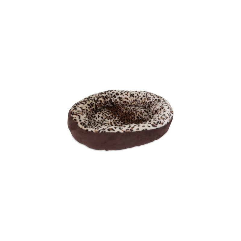 Petmate Aspen Pet Brown Animal Print Faux Micro Suede Pet Bed 5 in. H X 18 in. W X 18 in. L
