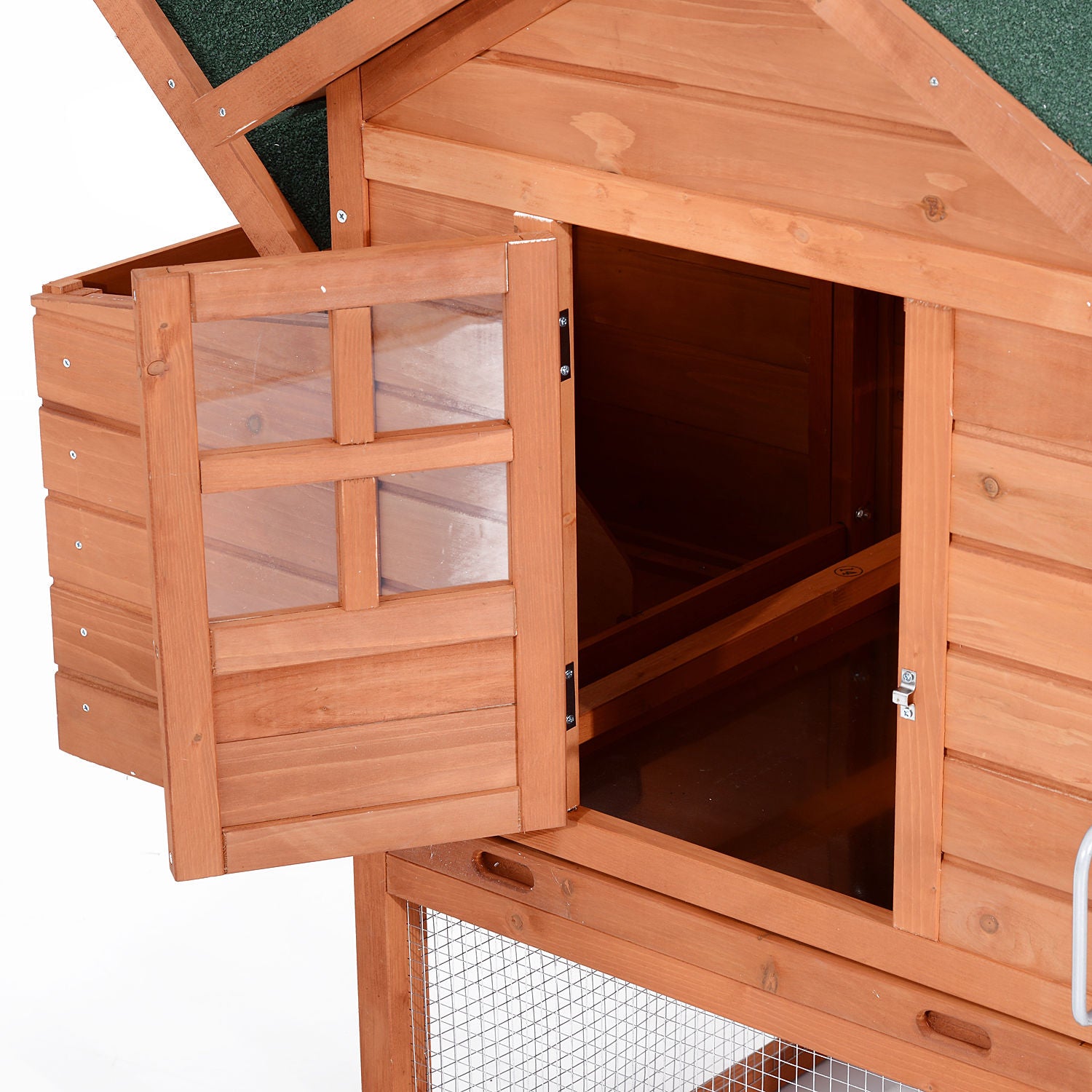 Pawhut Dual Backyard Chicken Coops With Outdoor Ramps And Nesting Boxes， 124