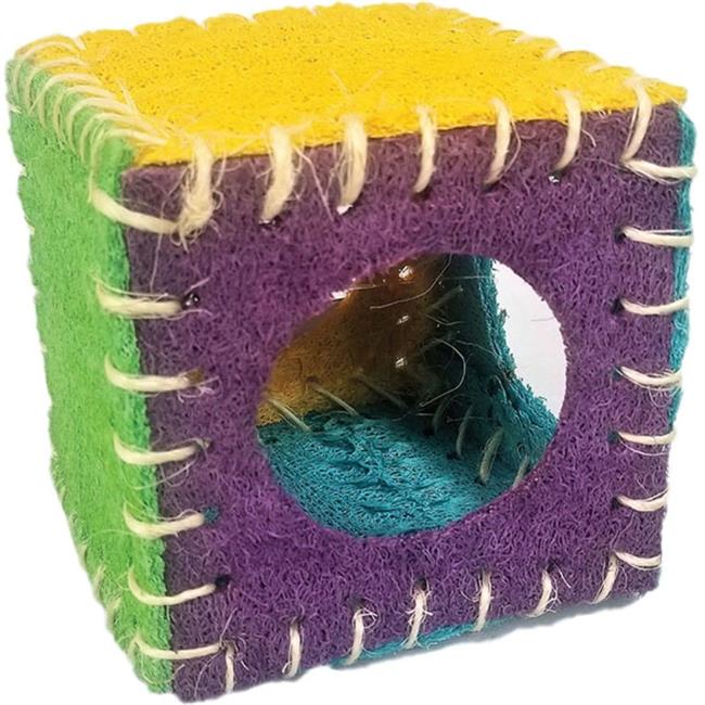 AandE Cage 644161 Nibblers Loofah Cube for Small Animal Toy - Small