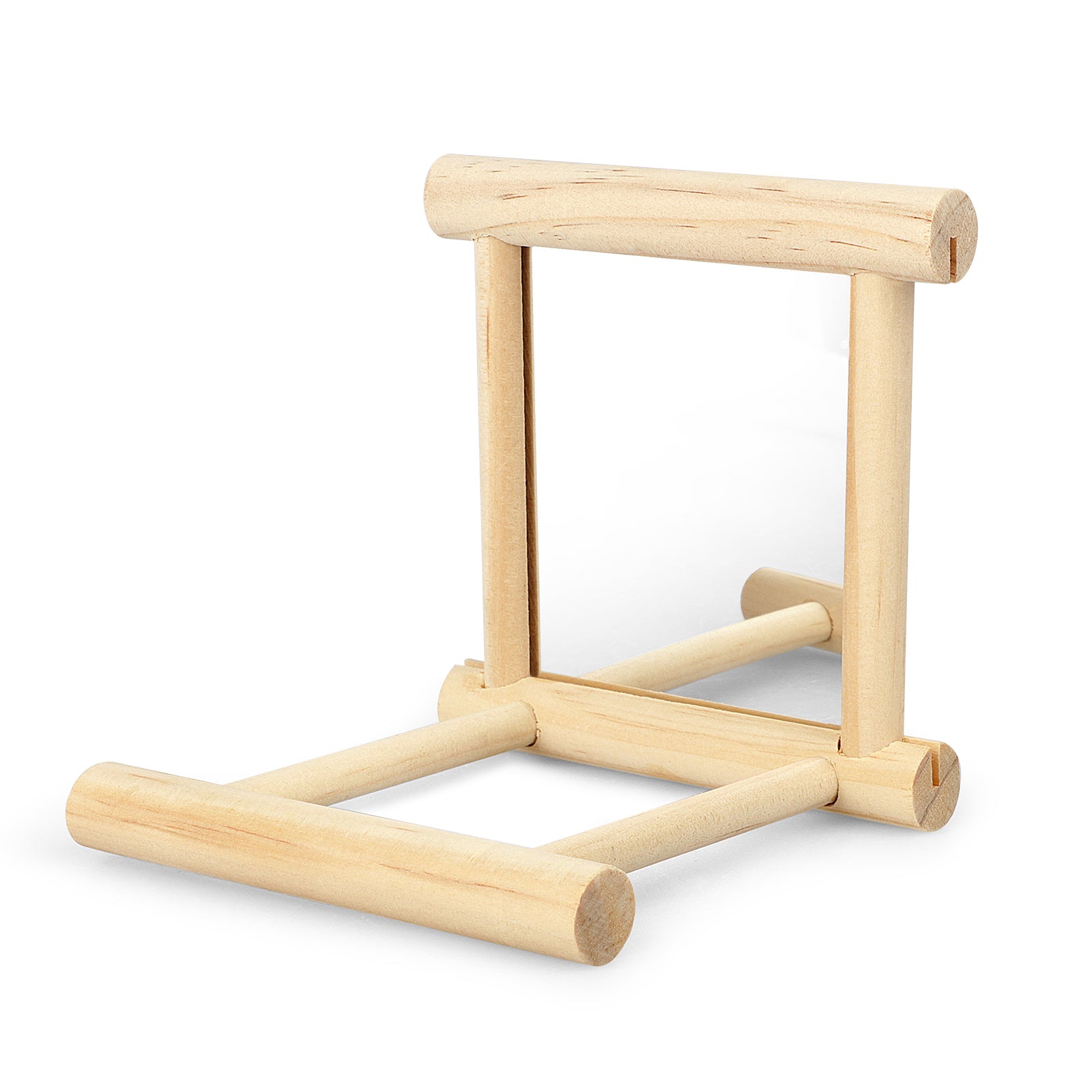 Bird Swing Toy Bird Parrot Cage Swing Mirror Toy， TSV Bird Mirror Parakeet Parrot Cage Wooden Swing Toy Hummingbird Perch Stand for Pet Birds Parakeet Lovebird Canaries Macaw African Parrot