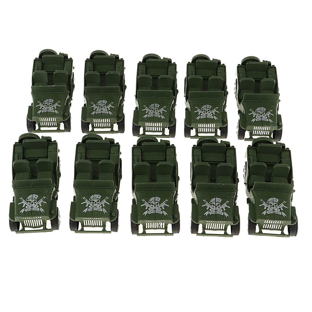 10 Pieces of Car Vehicle Models Toy Soldier Action Figure Accessories