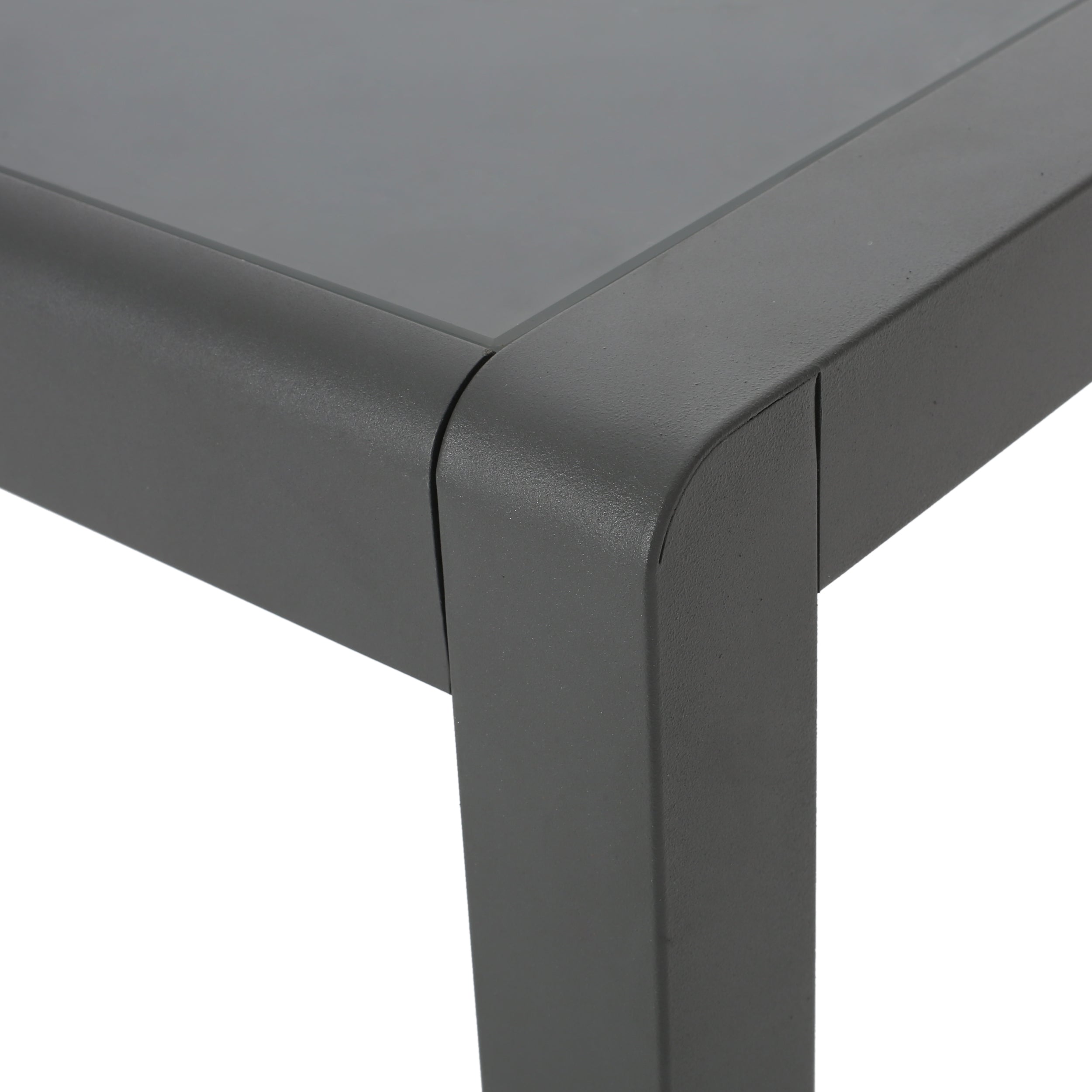 Glauk Outdoor 6 Seater Aluminum Dining Set with Tempered Glass Table Top