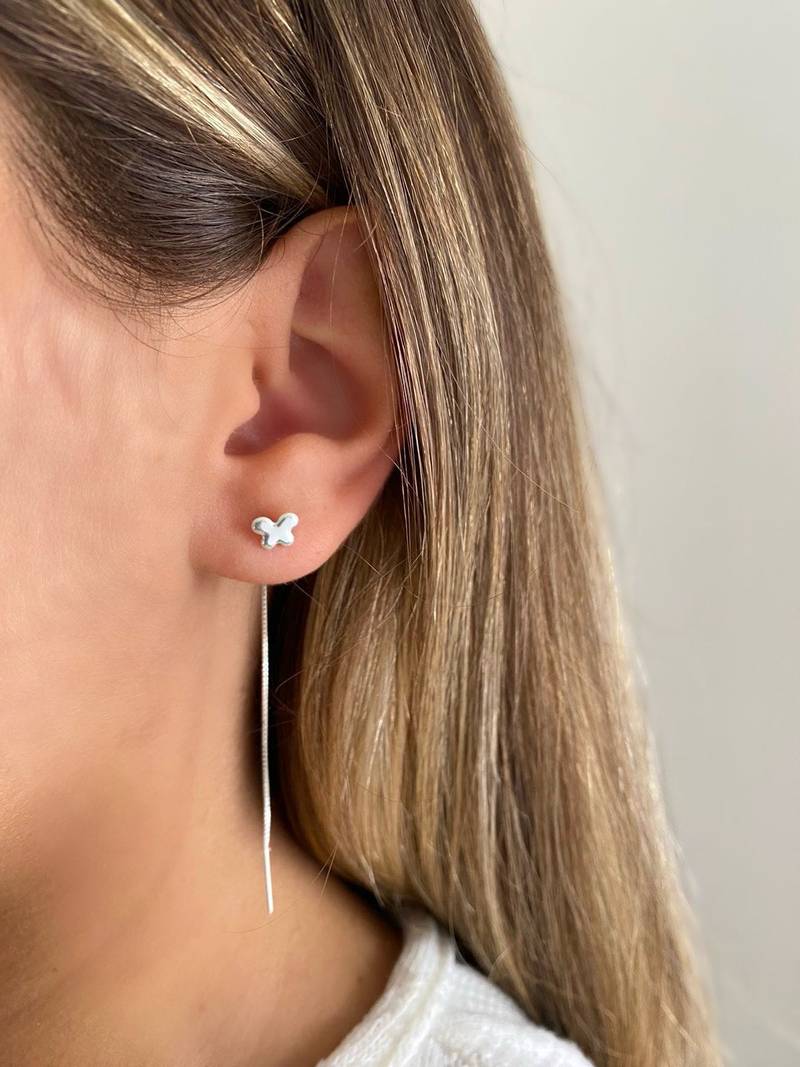 Brinco Longo Borboleta Cheia
