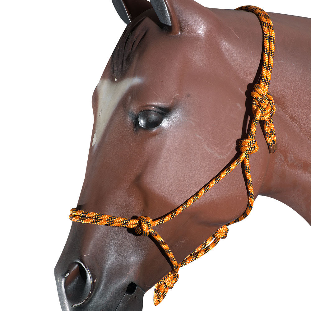 14DL Orange Black Horse Halter Braided Poly Rope Western Tack By Hilason