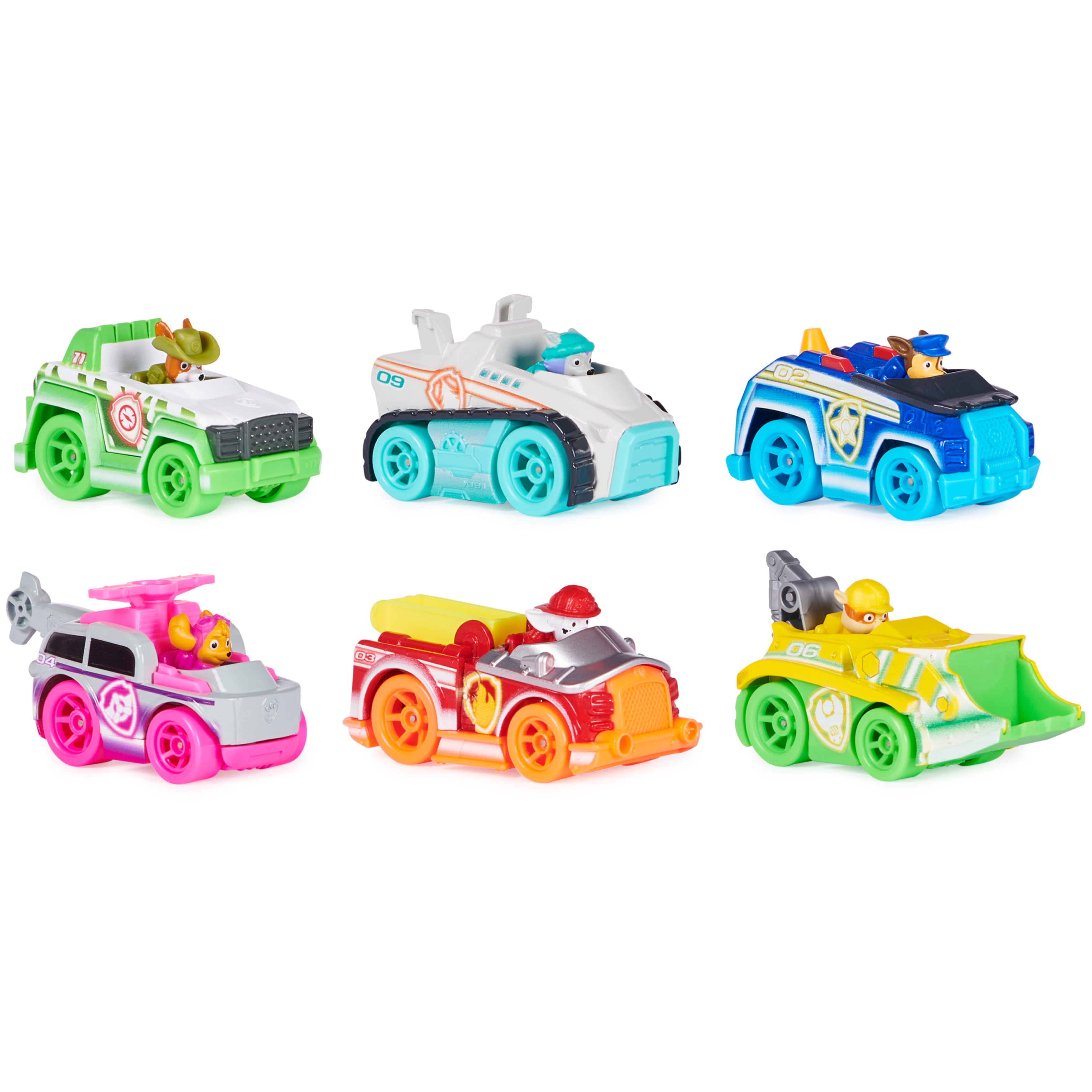 PAW Patrol， Neon Rescue 6-Piece Gift Pack Die-Cast Vehicles， 1:55 Scale， For Ages 3 and up