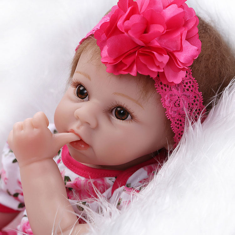 Zimtown 22" Handmade Lifelike Baby Girl Doll Silicone Vinyl Reborn Newborn Dolls Cute Baby Boy Girl Toy Gift