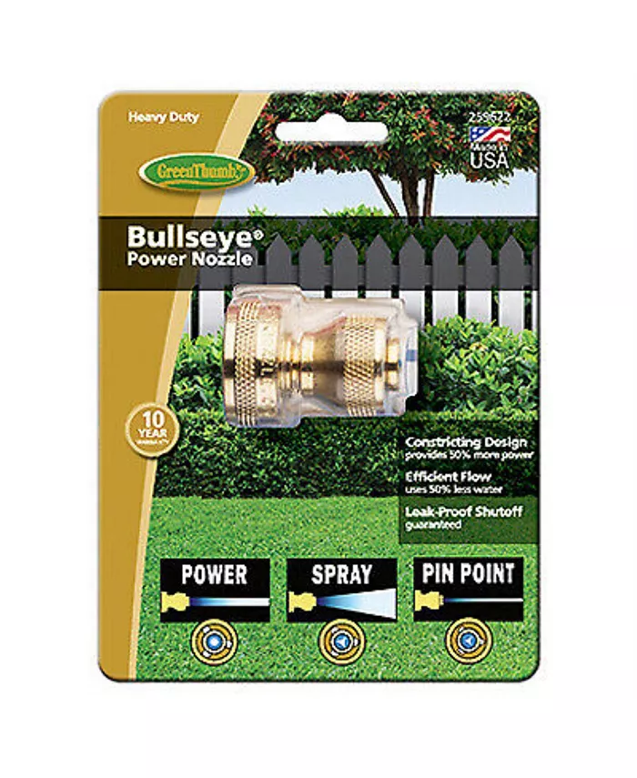 Green Thumb Power Water Nozzle， Brass， Industrial Grade， 0.75in Qty 1
