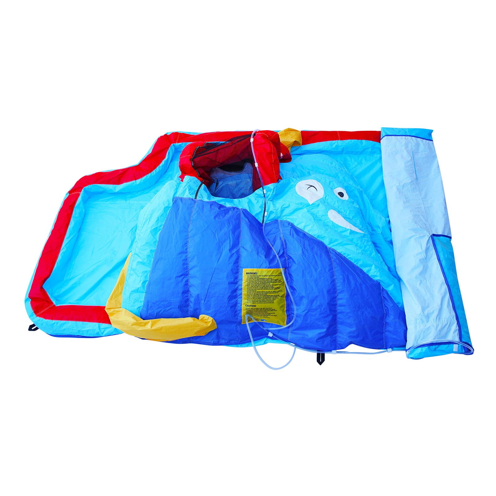 JOYLDIAS Kids Inflatable Bounce House Water Slide Bouncer Playhouse Castle with 3 Water Guns， Splash Pool， Climbing Wall， Basketball Hoop， Bag， Air Blower