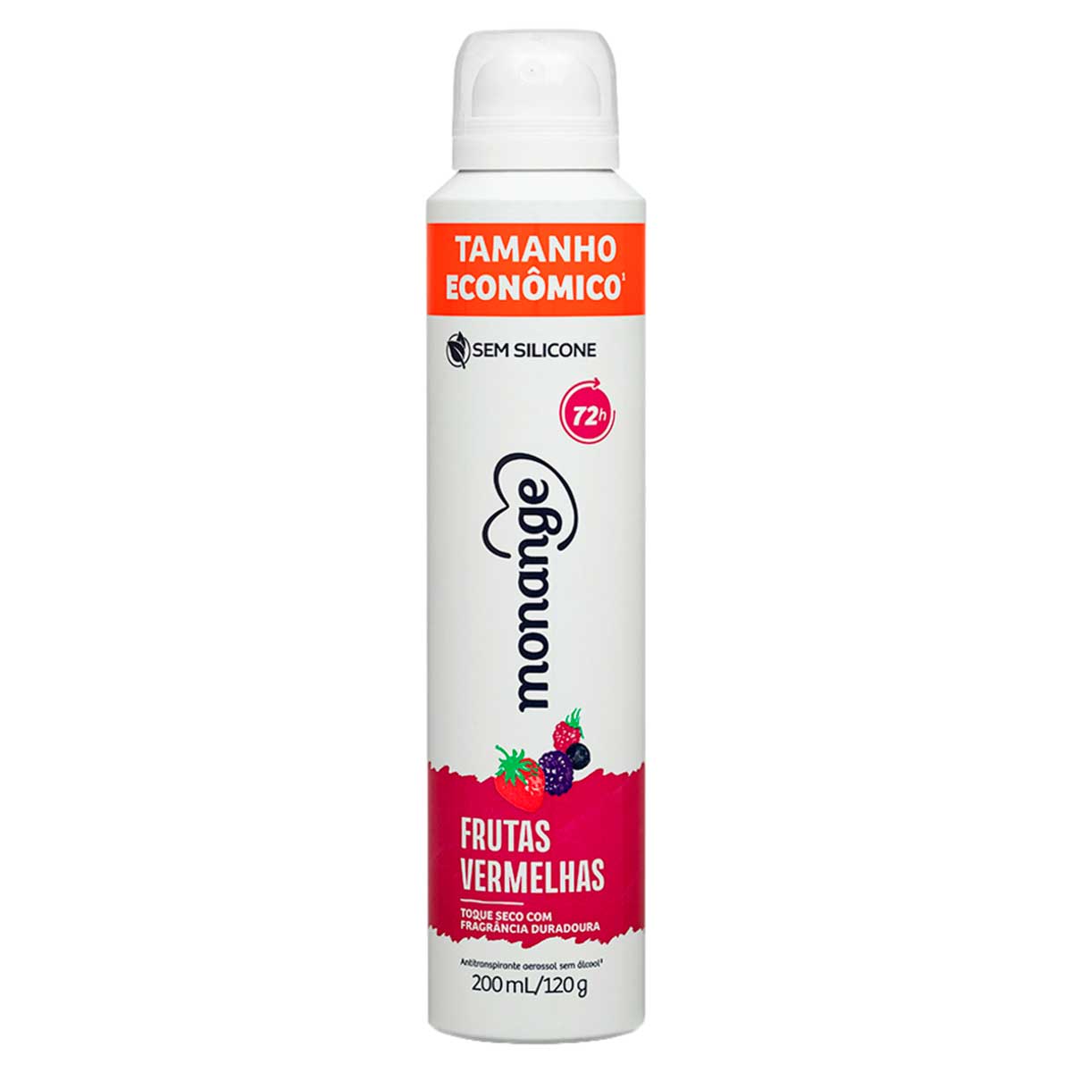 Antitranspirante Aerossol Frutas Vermelhas Monange 200ml Spray Tamanho Economico