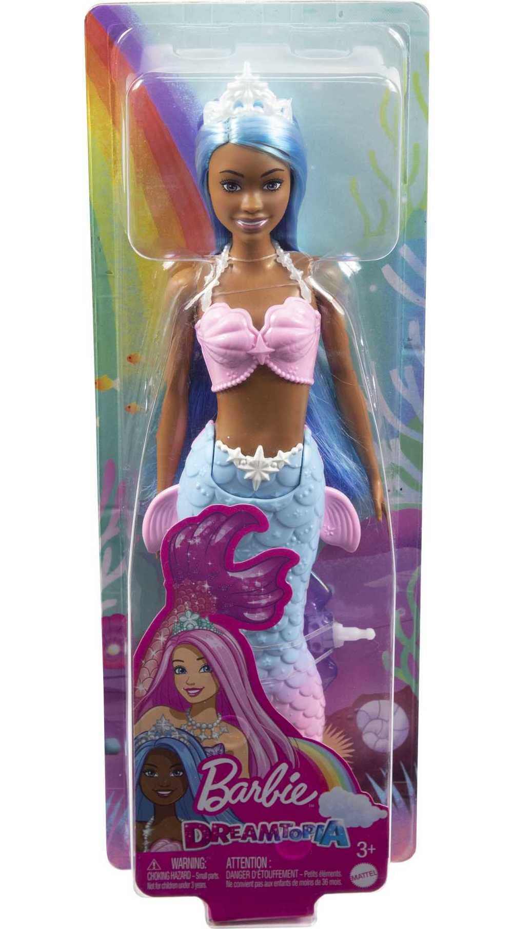 Barbie Dreamtopia Mermaid Doll with Blue Hair, Ombre Tail & Tiara Accessory