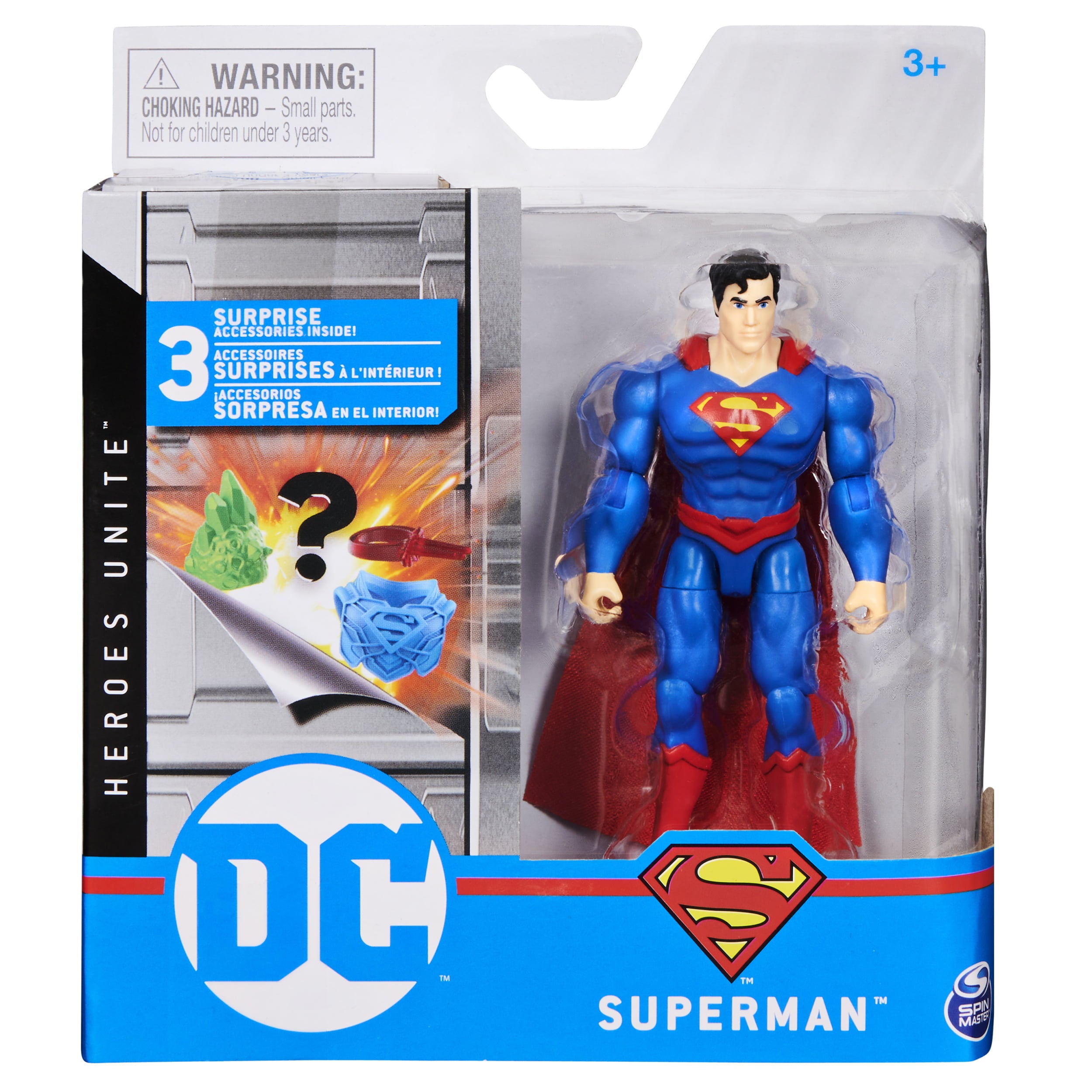 DC Comics 4-inch SUPERMAN Action Figure with 3 Mystery Accessories， Adventure 8