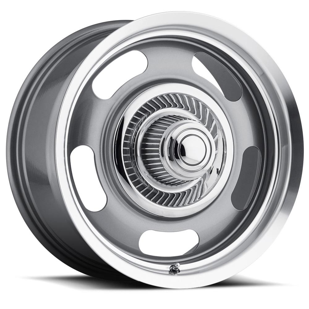 Vision Wheel 55-7804GMML0 Vision American Muscle 55 Rally Aluminum Gunmetal Wheels with Machined Lip
