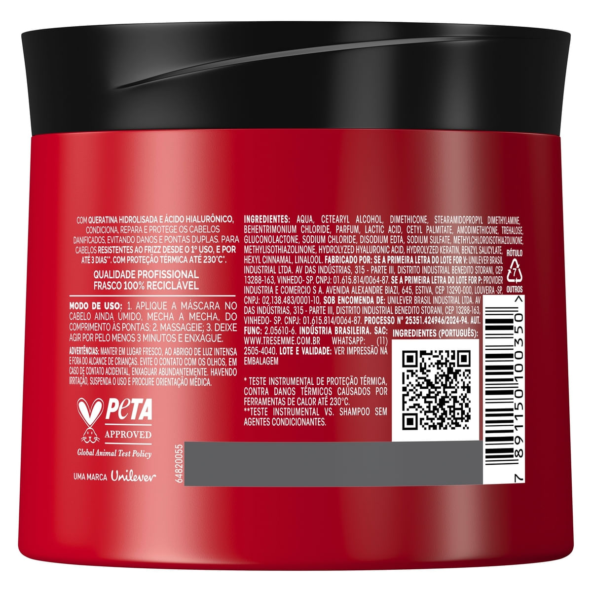 Mascara de Tratamento Tresemme Blindagem Antiumidade 400g