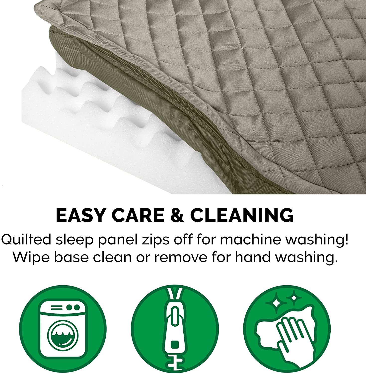 Furhaven Large Orthopedic Dog Bed Water-Resistant Indoor/Outdoor Quilt Top Convertible Mattress w/ Removable Washable Cover - Dark Sage， Large Convertible Quilt Top (Dark Sage) Large Orthopedic Foam