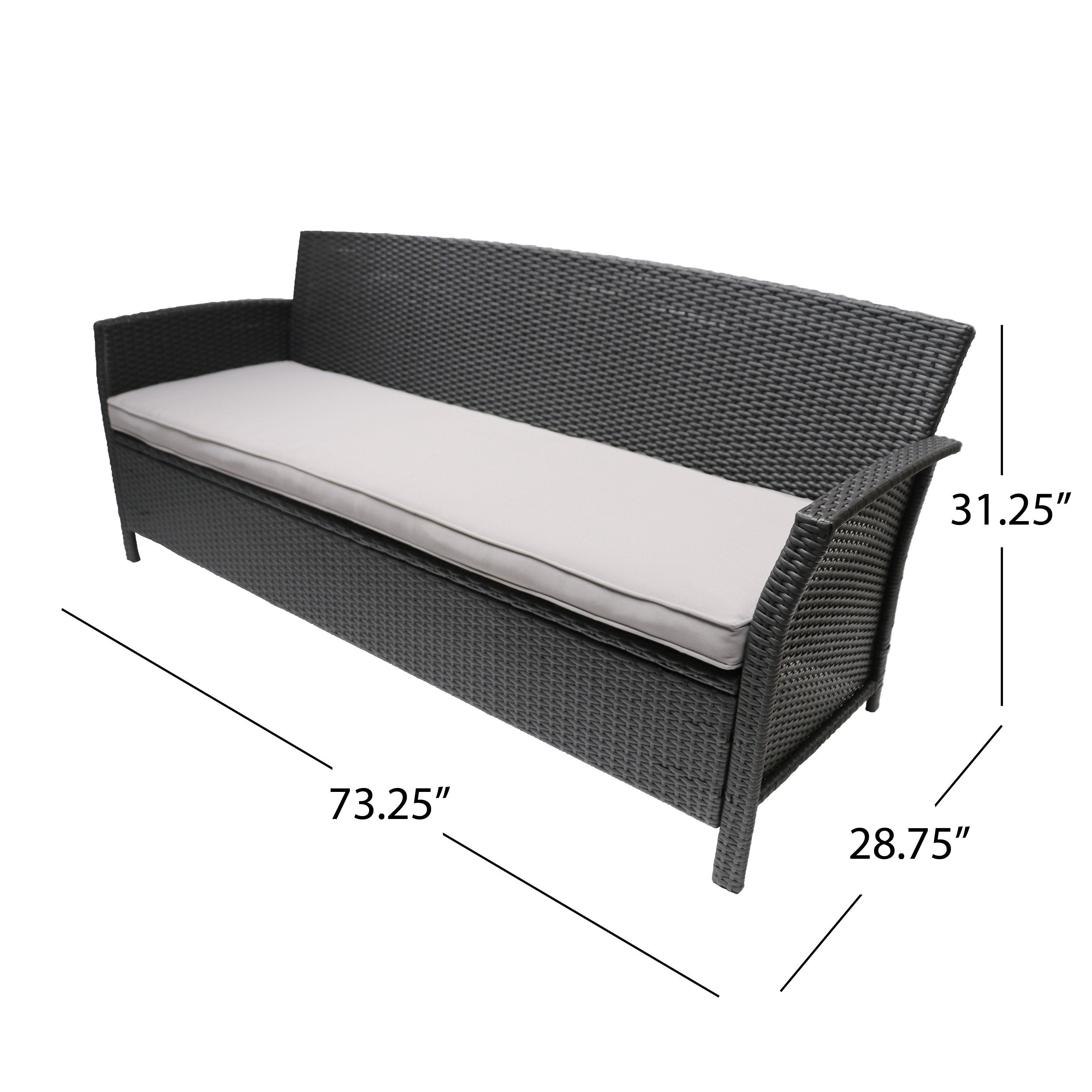 Auguste Outdoor Wicker 3 Seater Sofa