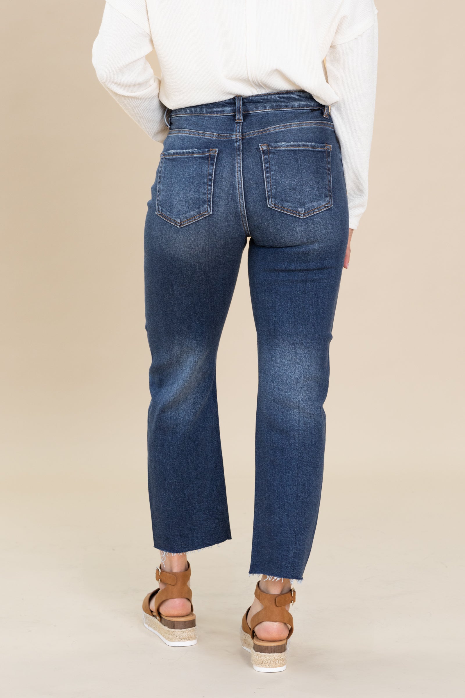 Risen Dark Wash Slim Fit Barrel Jeans