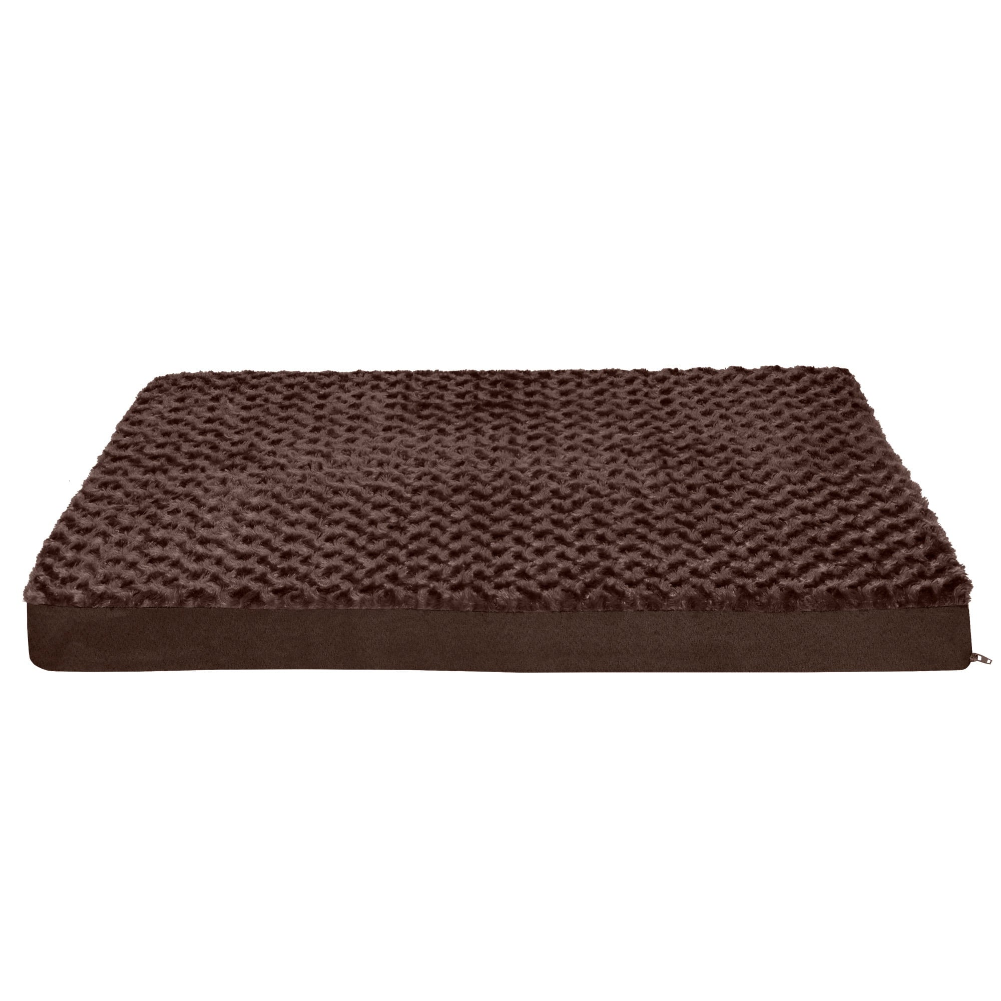 FurHaven Pet Products | Deluxe Memory Foam Ultra Plush Mattress Pet Bed for Dogs and Cats， Chocolate， Large