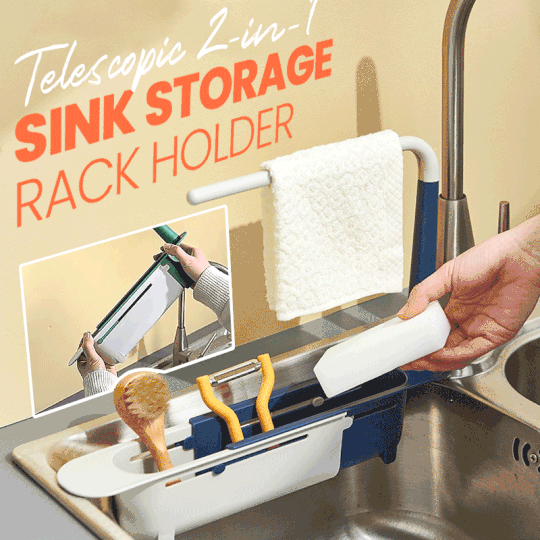 [🔥The 2022 The best Kitchen helper]Updated Telescopic Sink Storage Rack