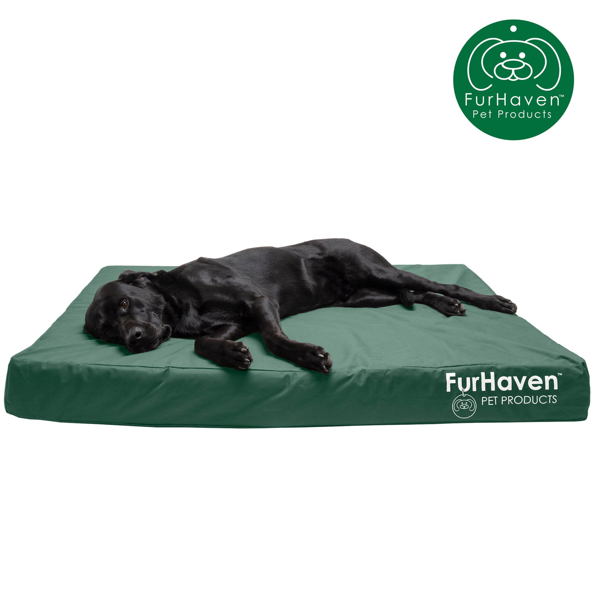 FurHaven | Deluxe Convolute Orthopedic Oxford Indoor/Outdoor Water-Resistant Pet Bed for Dogs and Cats， Forest， Jumbo Plus