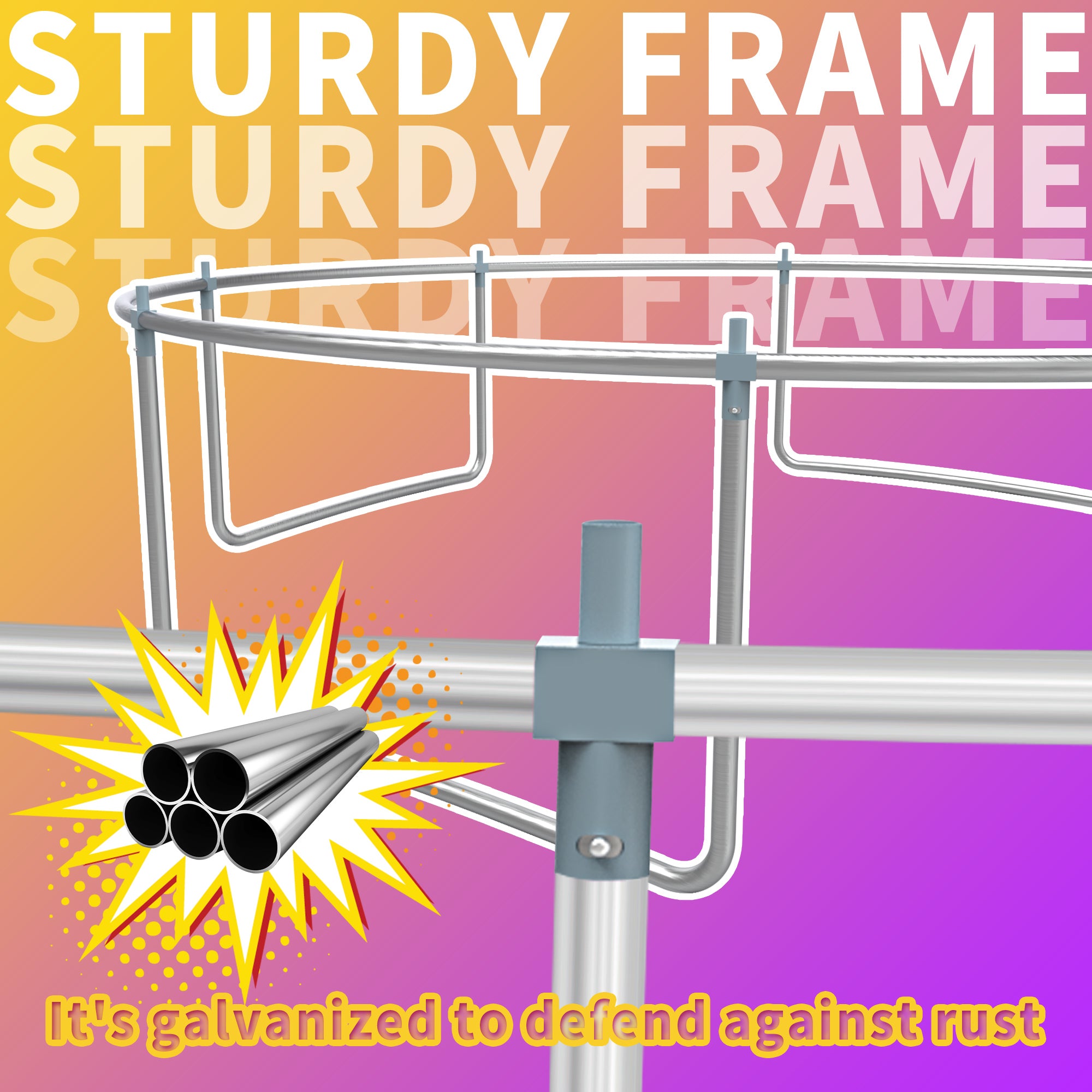 ACWARM HOME 10FT Purple Backyard Trampoline with Safety Net， Outdoor Trampoline for Kids with Ladder and Basketball Hoop， Large Trampoline