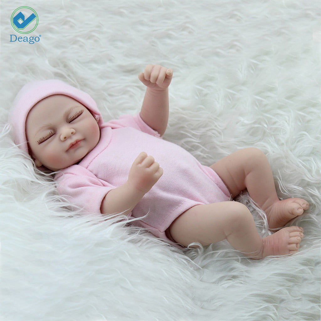 Deago Reborn Newborn Realike Handmade Baby Doll Playset, 2 Pieces