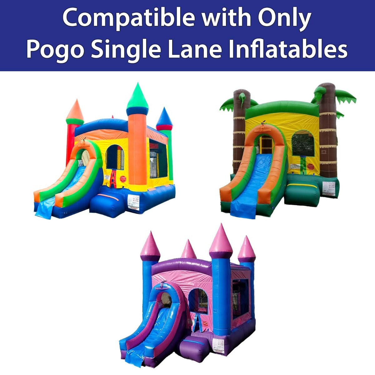 Pogo Bounce HouseInflatable Splash Pool / Ball Pit Add-on for Pogo Crossover Bounce House with Slide， 8 ft x 6 ft