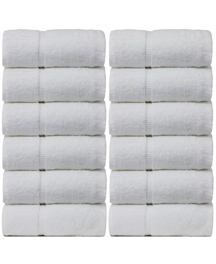 BC Bare Cotton Luxury Hotel Spa Towel Turkish Cotton Wash Cloths， Set of 12