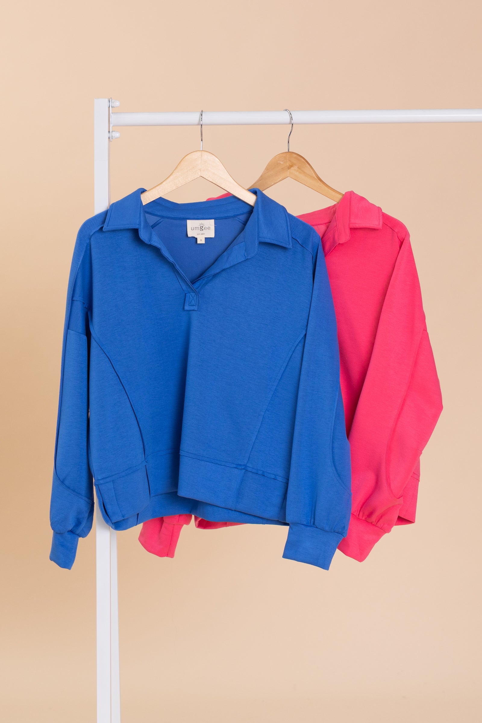 Collared V-Neck Scuba Sweatshirt