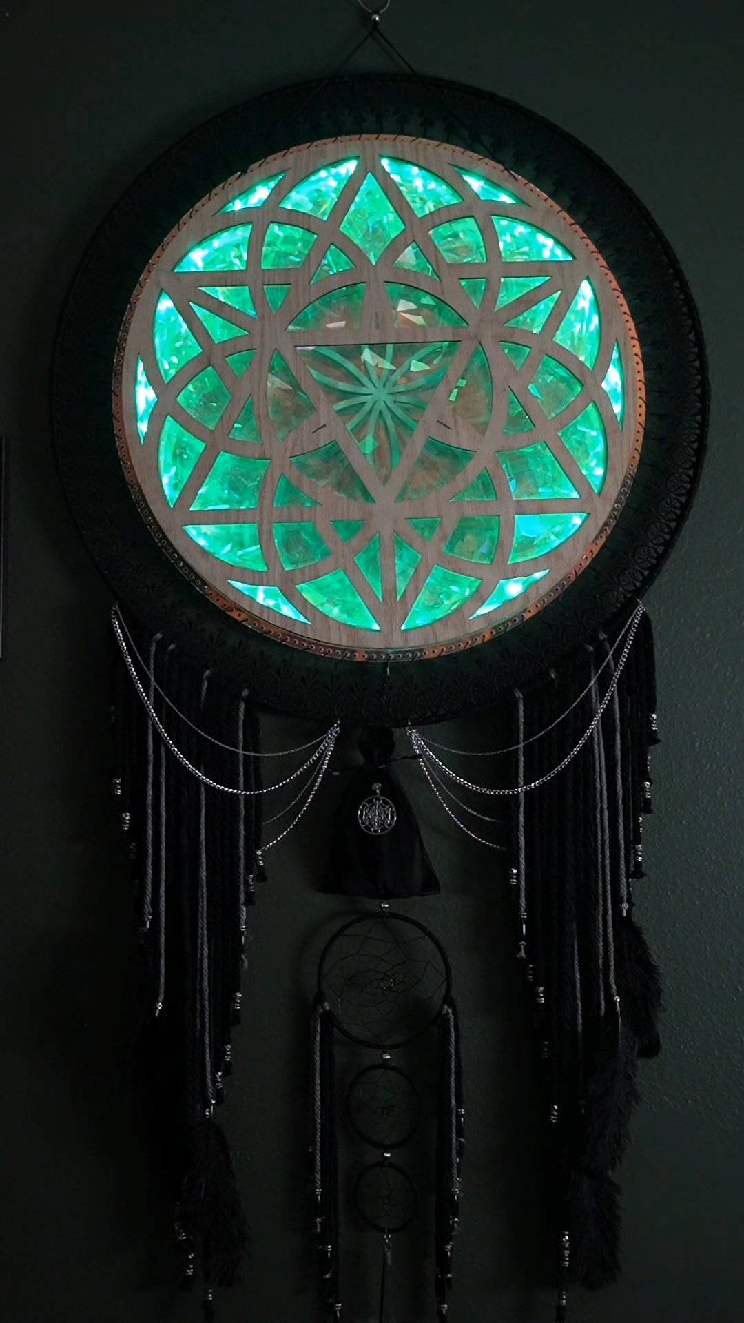 💝Clearance sale + free shipping-Mandala art dreamcatcher with light🪶