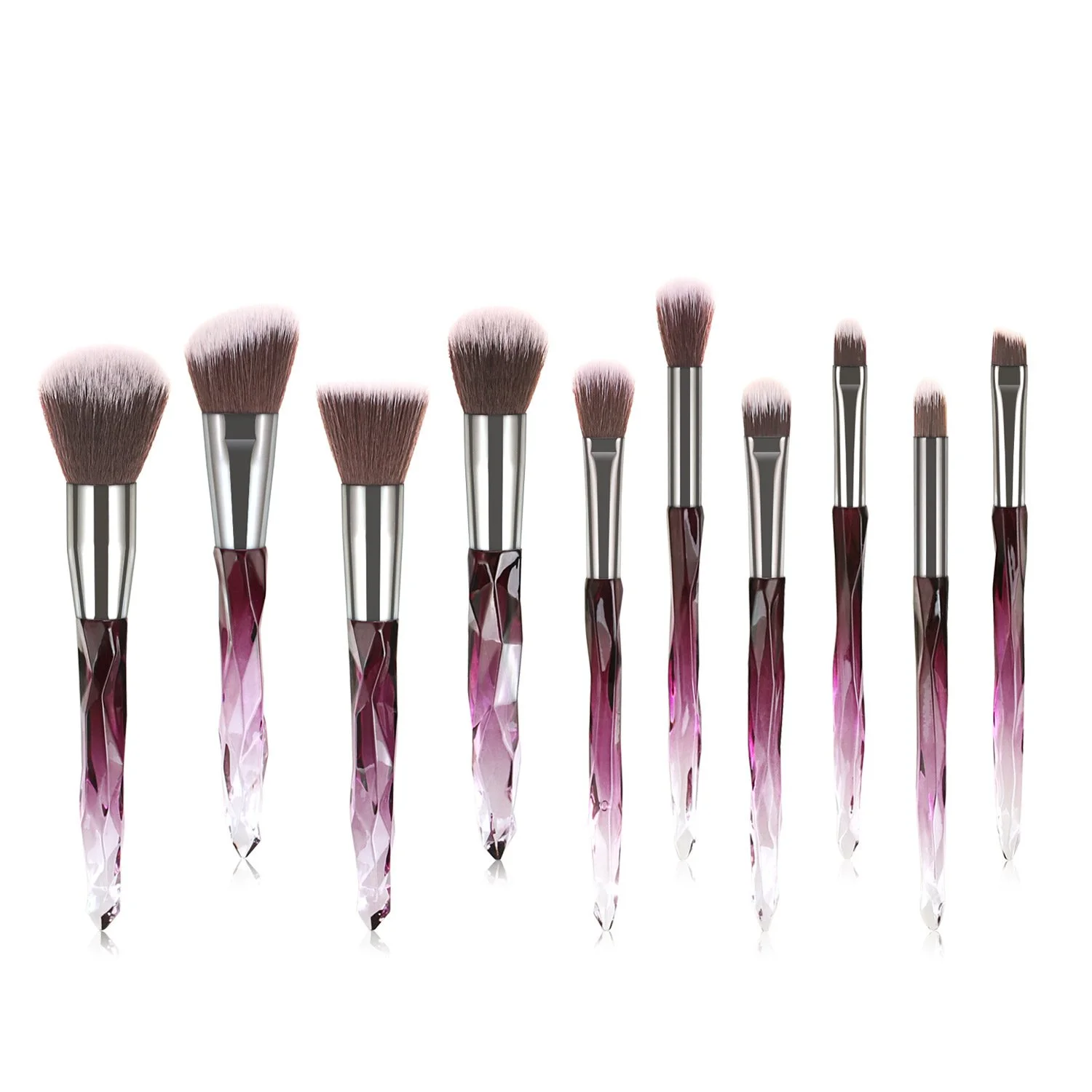 10 pcs Custom Private Label Diamond Makeup Brush Set