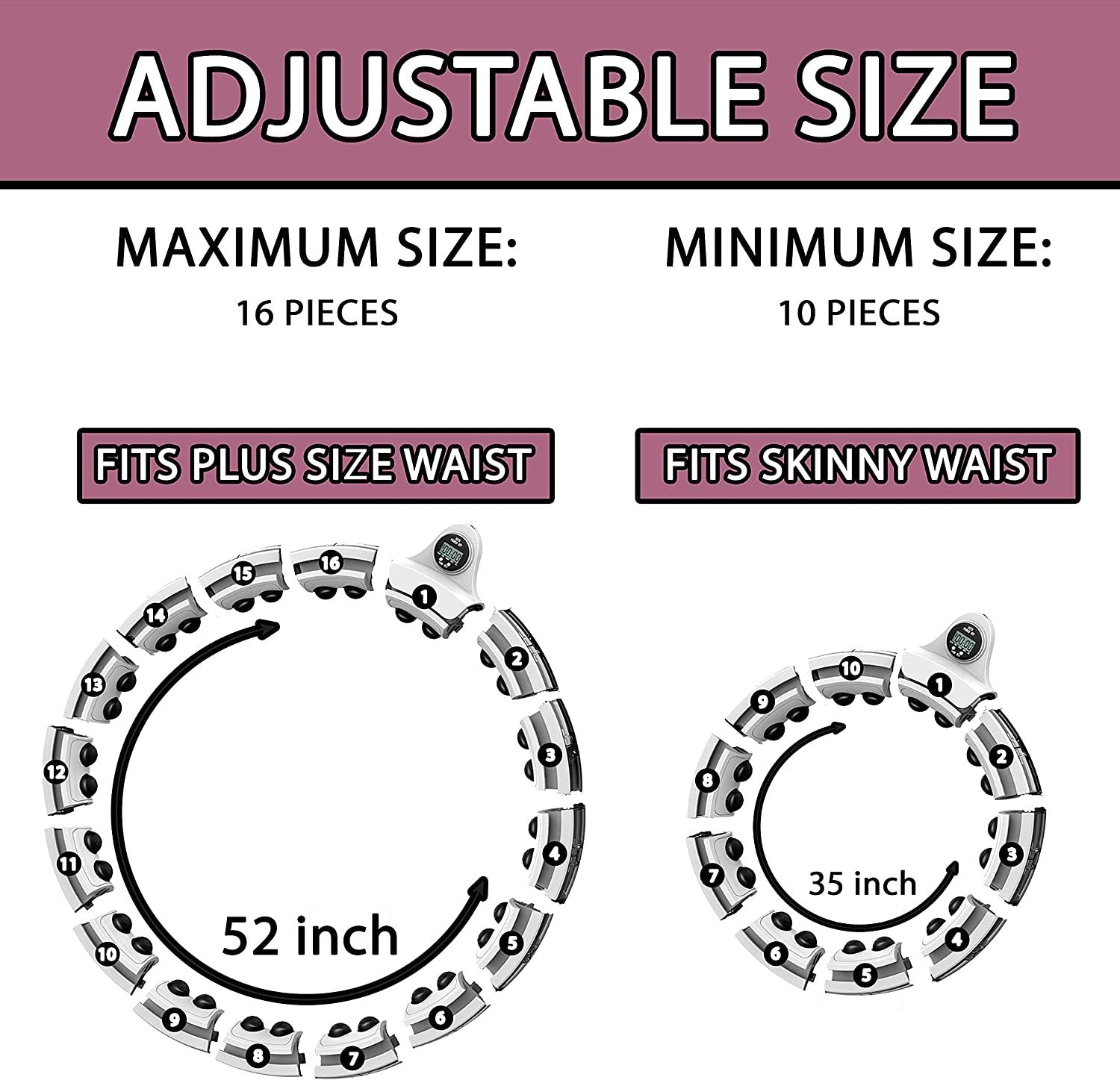 Droddle Smart Weighted Hula Hoop - Great for Fitness， Exercise， Weight Loss， Abs Stimulator， Pilates Ring Circles， for Adults and Kids