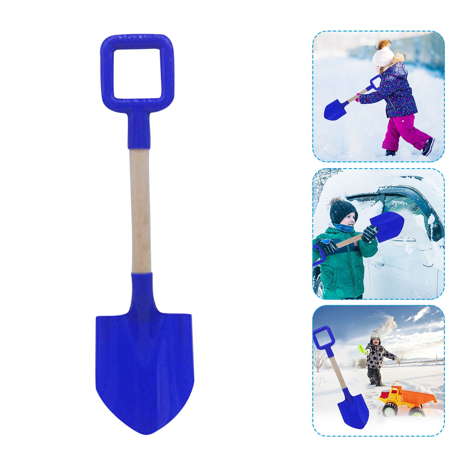 CieKen 1PCS Children's Snow Shovel Children's Beach Shovel With Wooden Handle