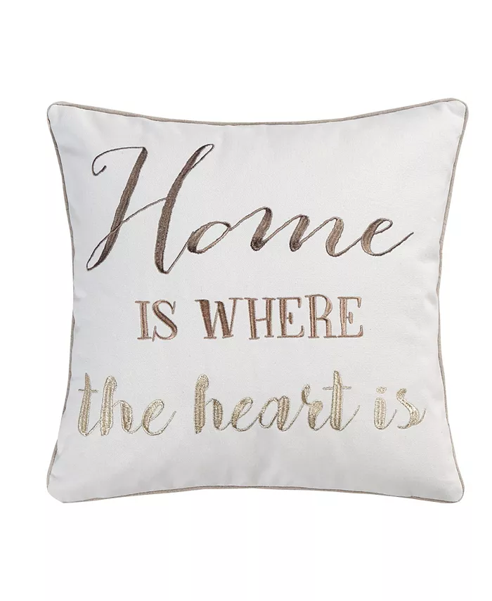 Levtex Angelica Heart Tassel Linen Decorative Pillow， 18
