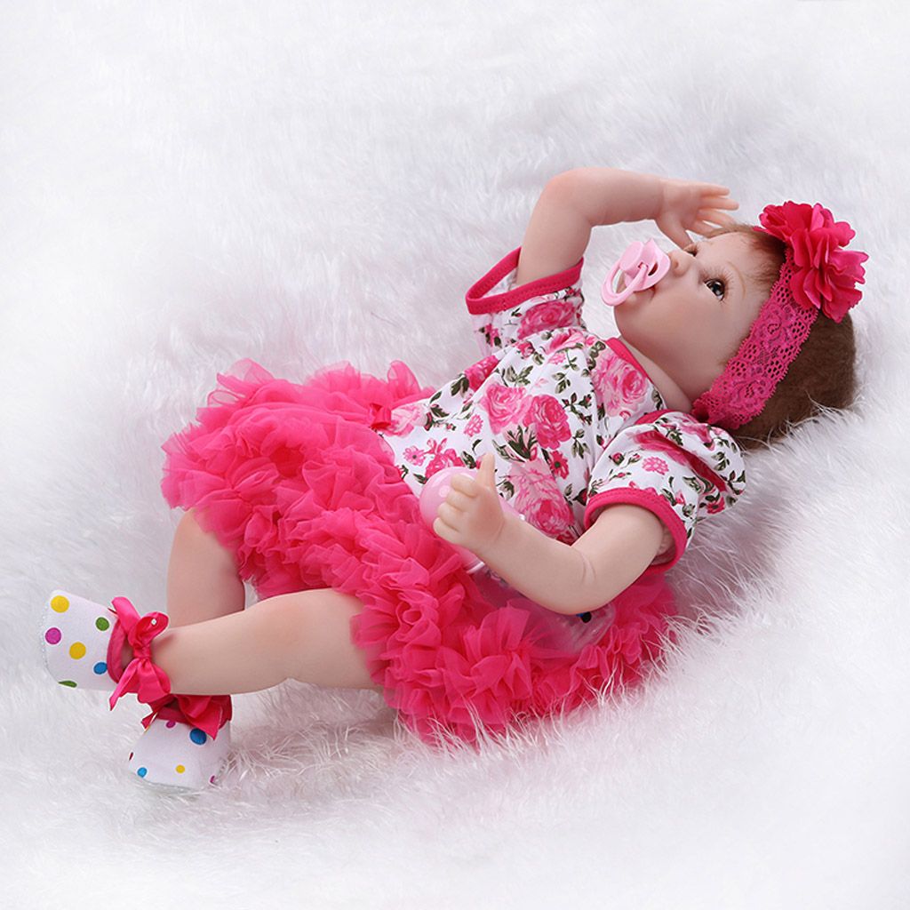 SPENCER Reborn Baby Doll 22" Cute Realistic Soft Silicone Vinyl Doll Simulation Newborn Baby Toy