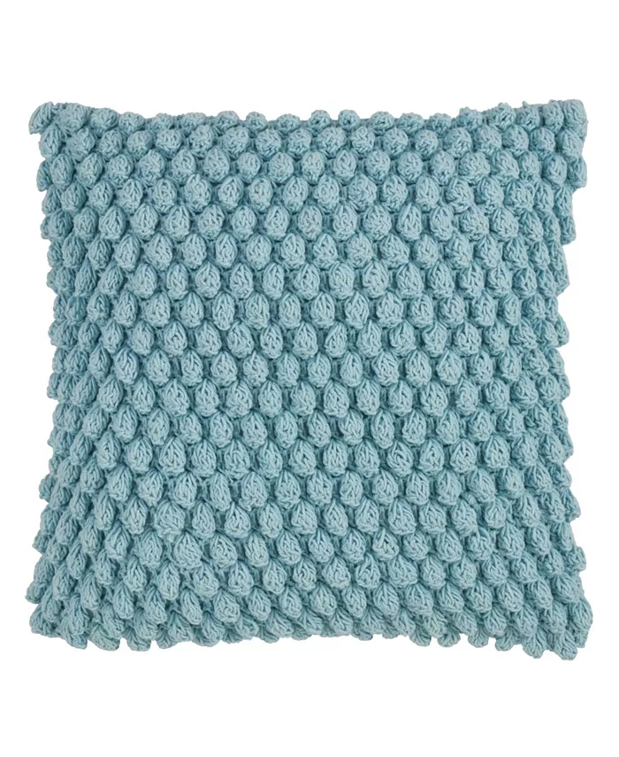 Saro Lifestyle Crochet Pom Pom Decorative Pillow， 20