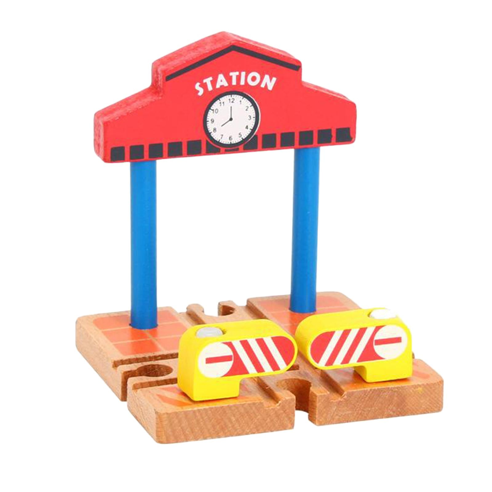 Wooden Train Station Platform Accessories Building Play Set Favors