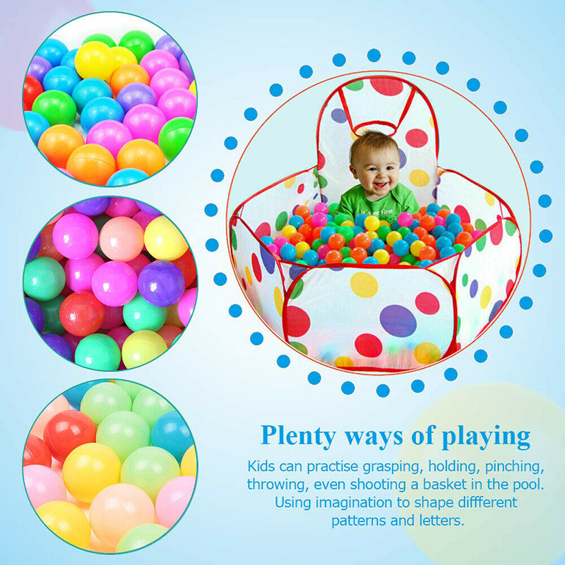 MageCrux 100pcs Colorful Plastic Ball Pit Balls Crush Proof Ocean Ball Kids Toy Games