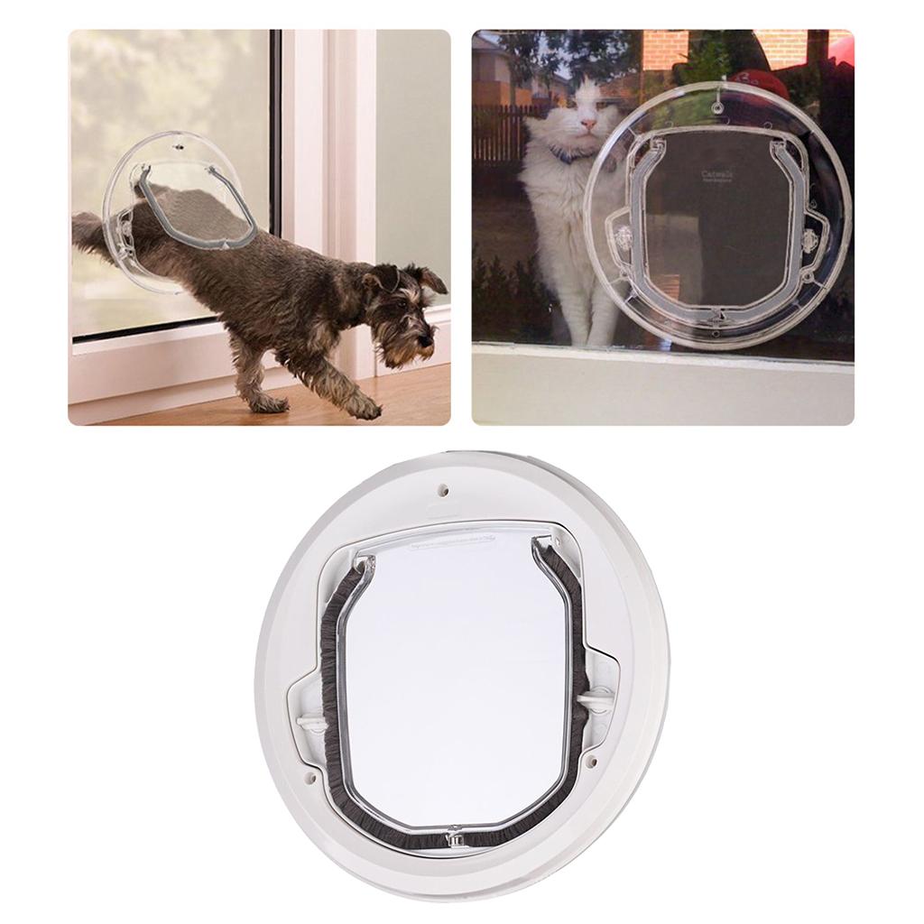 Pet Window Gate Flap Door with for Cat Puppy Doggie for Screen Window， Sliding Glass Door， Glass Window Pet Accessories White