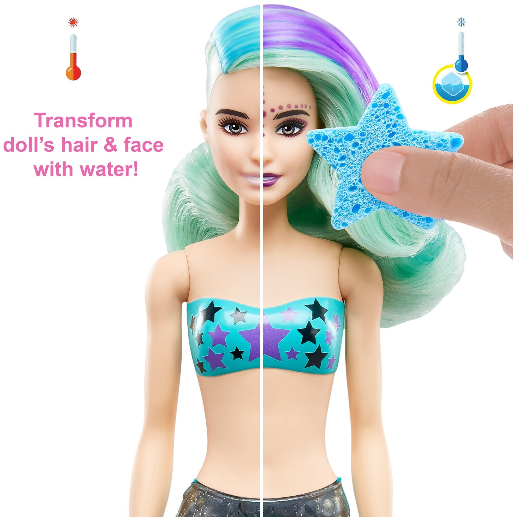 Barbie Color Reveal Mermaid Doll with 7 Surprises (Styles May Vary)