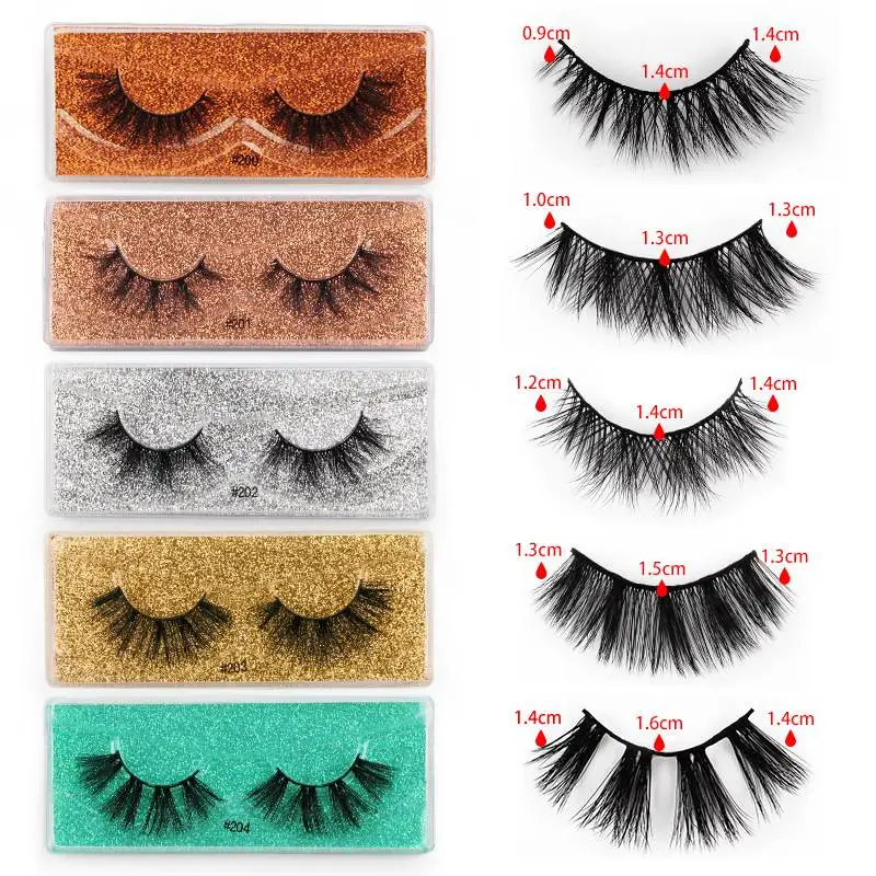 Soft Reusable Fake Eyelashes Bulk with Glitter Portable Boxes