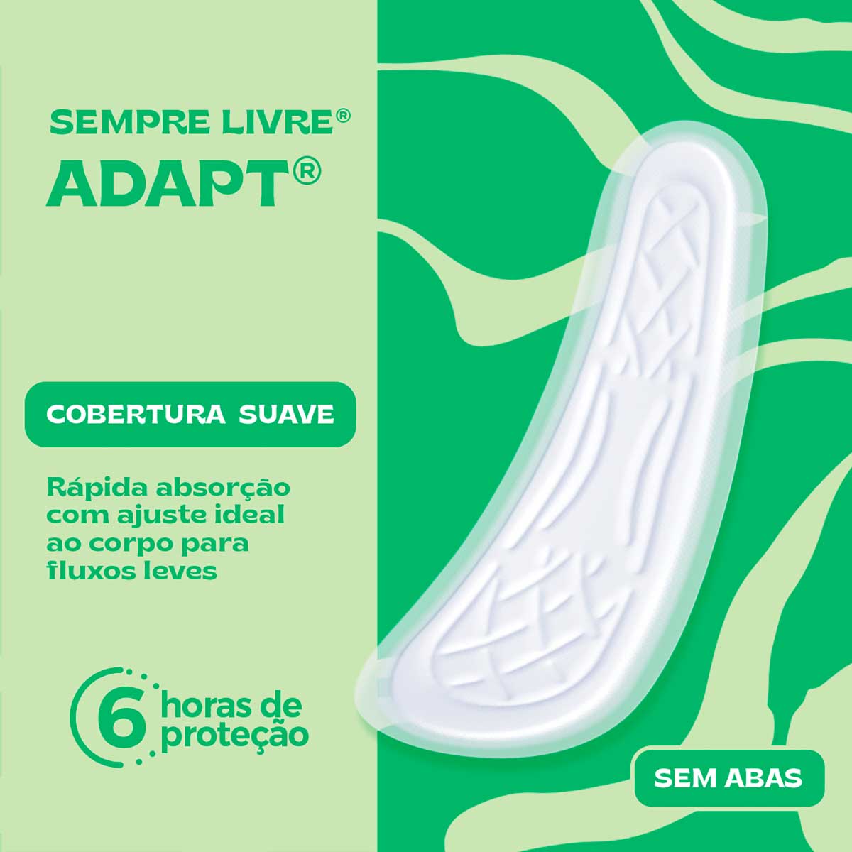 Absorvente com Abas Malha Suave Sempre Livre Adapt 8 Unidades