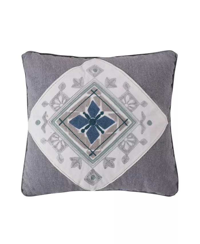Levtex Tania Crewel Medallion Decorative Pillow， 18