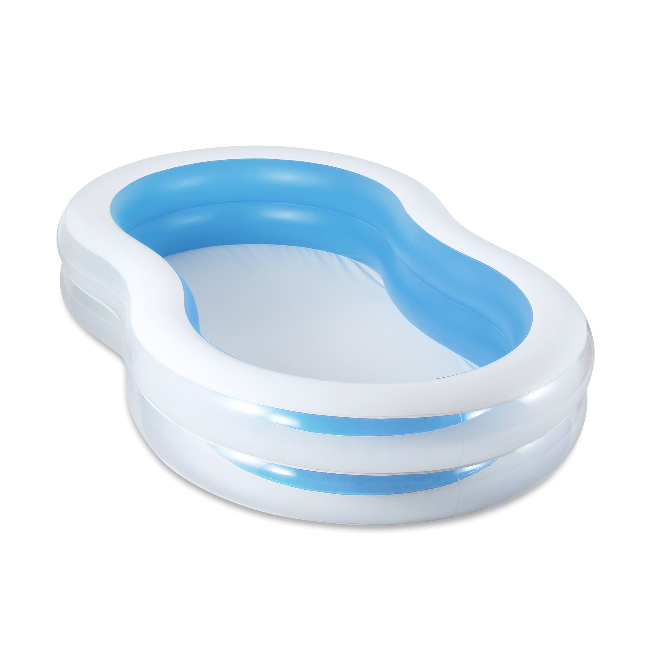 Play Day Inflatable Lagoon Family Pool， 8-shaped， Transparent Sidewalls， Ages 3+， Unisex