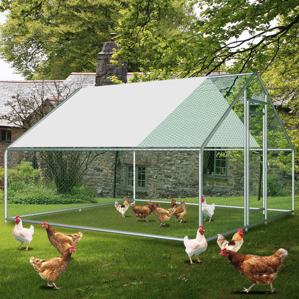 Large Metal Chicken Coop Walk in Hen Run Farm Cage 10ft*10ft